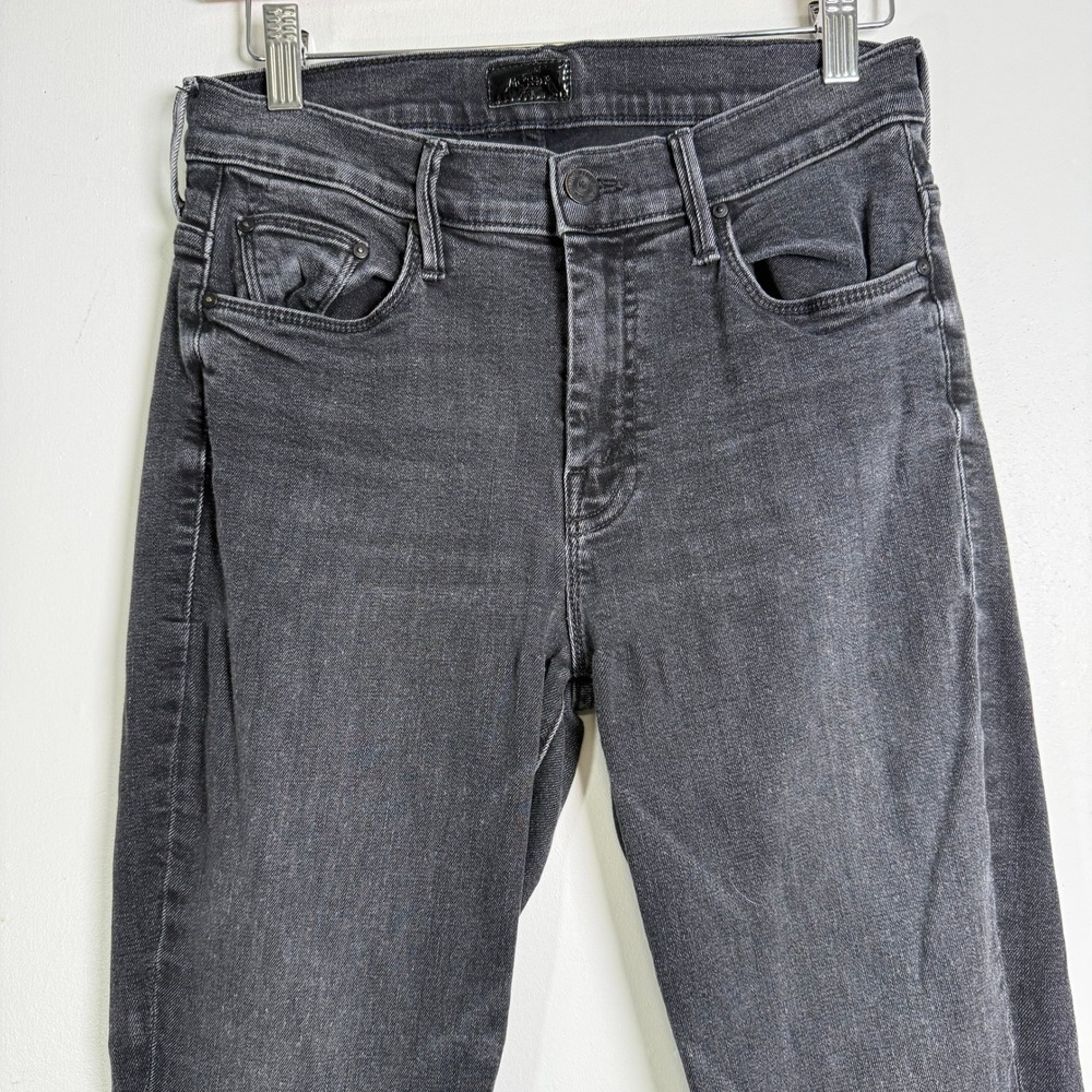 Mother The Weekender Fray Jeans Womens 28 Black Flare Night Shadow Frayed Hem - Picture 3 of 13